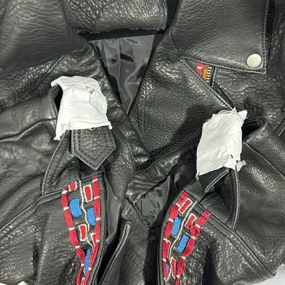 FREE PEOPLE MARI MOTO LEATHER JACKET NEW MEDIUM - Picture 16 of 16